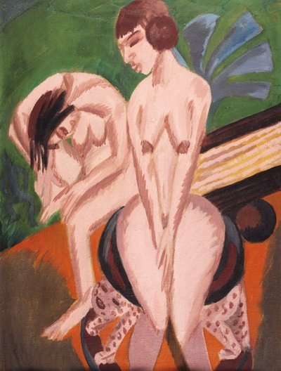 房间里有两个裸体；房间里有两次表演，1914年 作者 Ernst Ludwig Kirchner
