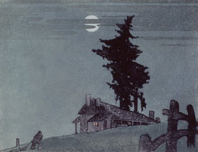 The Homestead，1937（linocut） 作者 艾琳·帕尔默（Ethleen Palmer）