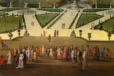 Promenade de Louis XIV (1638-1715) 位于凡尔赛宫细节花园中的北部花坛。 Etienne Allegrain (1644-1736) 于 1688 年作画，大约太阳。 2,3x2,9 m 作者 艾蒂安·阿莱格兰（Etienne Allegrain）