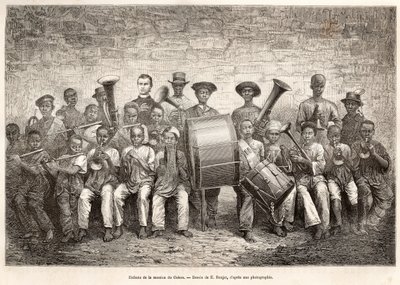 儿童乐团在加蓬，1876年 作者 艾蒂安·安托万·尤金·罗纳特