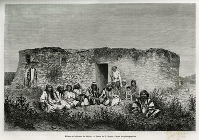 Houses and inhabitants of Jericho (West Bank). Engraving by E.Ronjat, to illustrate the story of Syria today, by M.Lortet, dean of the Faculty of Medicine of Lyon, charged with a scientific mission by the Ministry of Public Education, published in the Tour 作者 艾蒂安·安托万·尤金·罗纳特