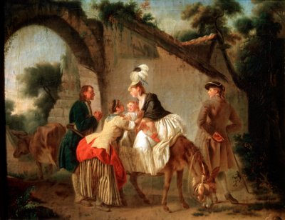 告别湿护士，1777年。 作者 艾蒂安·奥布里