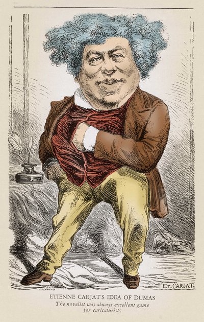 亚历山大-杜马斯（1803-1870）父亲的肖像：艾蒂安-卡尔亚特的漫画。 作者 艾蒂安·卡加特