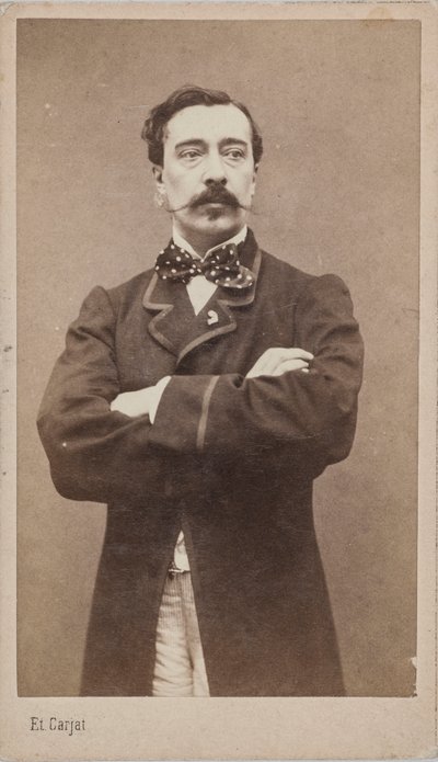 画家阿尔弗雷德-史蒂文斯的肖像，1828-1906年，约1870年。 作者 艾蒂安·卡加特