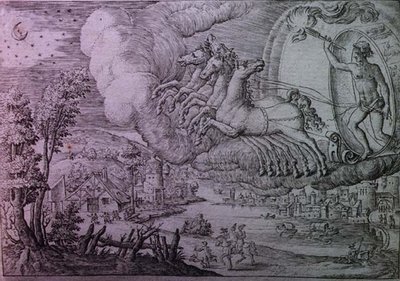 太阳的寓言，来自《Emblemes Moraux》（雕版）。 作者 艾蒂安·德劳恩（Etienne Delaune）