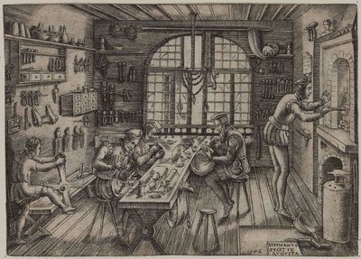 金匠铺，1576年。 作者 艾蒂安·德劳恩（Etienne Delaune）