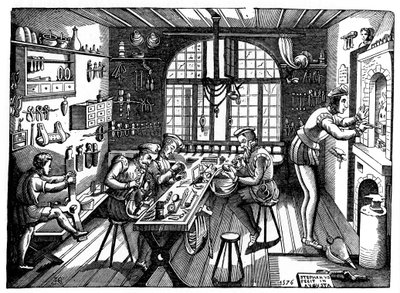 艾蒂安·德劳恩（Etienne Delaune）的工作室，1576年，1870年。 作者 艾蒂安·德劳恩（Etienne Delaune）
