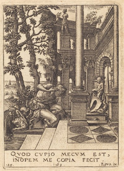 喷泉边的水仙》（Narcissus at the Fountain 作者 罗索·佛罗伦萨之后的艾蒂安·德劳恩