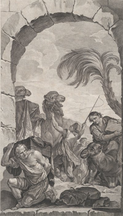 巴黎的儿童教堂：La Suite des rois mages: chameliers et porteur..., 1756. 作者 艾蒂安·费萨德