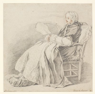 研究LAccouchée，第1750页（粉笔在纸上） 作者 ÉtienneJeaurat