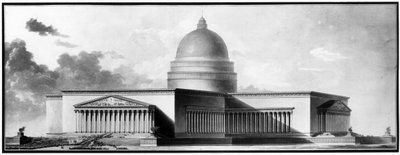 大都会，外墙--E.L. Boullee。 作者 艾蒂安·路易斯·布利