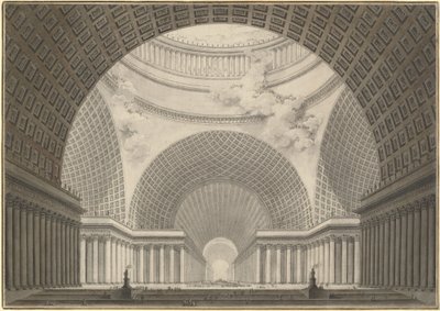大都会教堂的内部透视图 作者 Etienne Louis Boullee