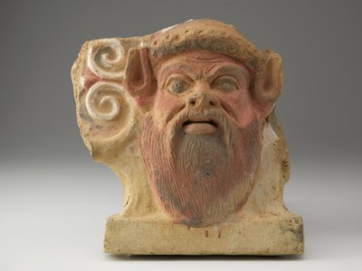 5世纪中期萨特人头形状的修复（带有色素的赤土陶器） 作者 Etruscan