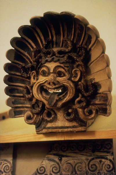 以Gorgons头（兵马俑）形式的Antefix 作者 伊特鲁里亚语