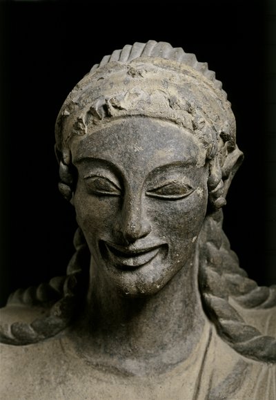 埃特鲁什艺术阿波罗（细节），约公元前 510-490 年。约公元前 510-490 年，来自维乌乌斯的......圣所（兵马俑） 作者 伊特鲁里亚语
