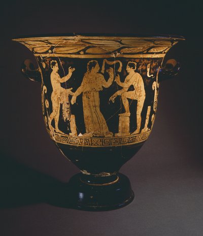 尼皮画师的Krater（大花瓶）。来自Corchiano（拉齐奥）的红纹陶器。伊特鲁里亚文明，公元前4世纪。 作者 Etruscan