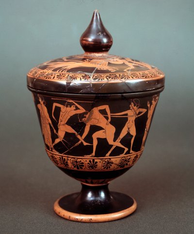 毕克西斯与帕拉斯特拉场景的代表，陶器，公元前520-500年 作者 伊特鲁里亚语