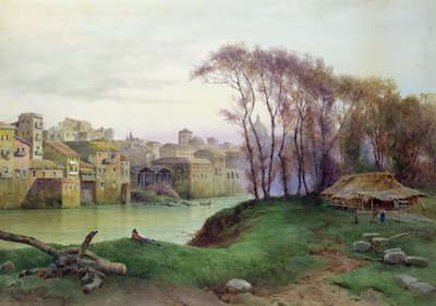 普拉蒂-迪-卡斯特罗的景色，罗马（纸上水彩画） 作者 埃托尔·罗斯勒·弗朗兹