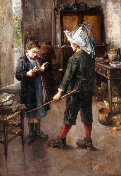 教训（布面油画） 作者 埃托尔·斯科尼亚米利奥（Ettore Scognamiglio）