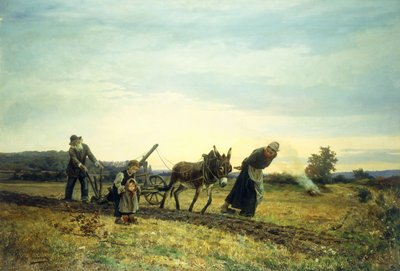 耕田，1877年 作者 尤金·亚历克西斯·吉拉德（Eugene Alexis Girardet）