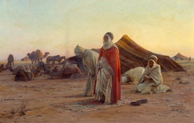 沙漠中的帐篷 祈祷。 细节。 Eugene Alexis Girardet (1853-1907) 绘画 19 世纪 Bayonne，Musee Bonnat 作者 尤金·亚历克西斯·吉拉德（Eugene Alexis Girardet）