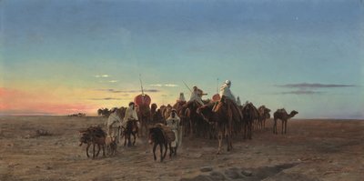 黄昏时的商队 作者 尤金·亚历克西斯·吉拉德（Eugene Alexis Girardet）