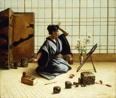 1890年的艺妓女孩 作者 尤金·阿曼德·拉chaise