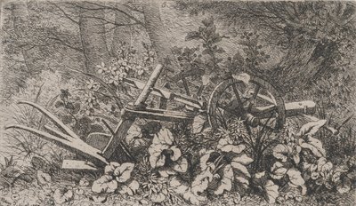 带牛蒡植物的犁，1858年。 作者 尤金·布莱