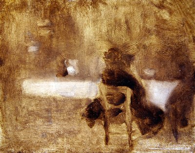 来自背后的女孩（板面油画） 作者 欧仁·卡里尔（EugèneCarrière）