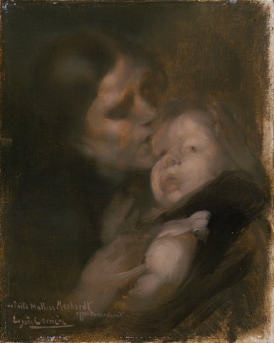 母与子（布面油画） 作者 欧仁·卡里尔（EugèneCarrière）