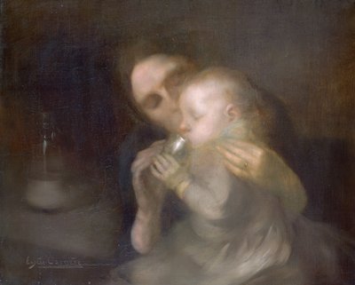 锡杯（布面油画） 作者 欧仁·卡里尔（EugèneCarrière）