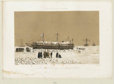 漂浮在金伯恩附近冰上的电池Tonnante，1856年 作者 尤金·西塞里