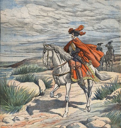 Les Trois Mousquetaires》（《三个火枪手》）插图，20 世纪初（版画） 作者 尤金·丹布拉斯