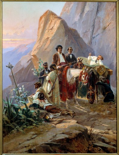大仲马和他的朋友们 1846 年从巴黎到加的斯旅行的纪念品（布面油画） 作者 尤金·吉罗（Eugene Giraud）