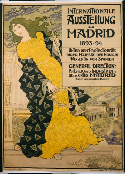 海报广告“国际马德里展览”，1893年 作者 Eugene Grasset