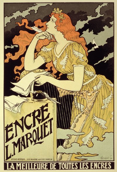 复制海报广告“ Marquet Ink” 作者 Eugene Grasset