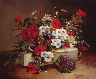 罂粟花和雏菊 作者 Eugene Henri Cauchois