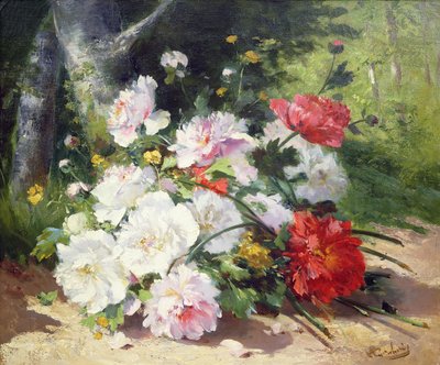 花的静物画 作者 Eugene Henri Cauchois