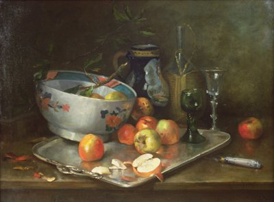 静物与苹果 作者 Eugene Henri Cauchois