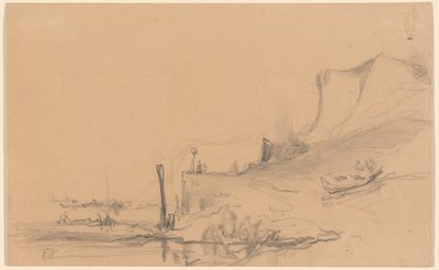 法国北部有悬崖的海岸公路 作者 尤金·伊萨贝（Eugene Isabey）