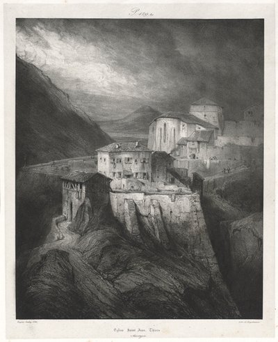老法国风景如画和浪漫之旅：奥弗涅卷。 II：圣约翰教堂，梯也尔，板块 作者 尤金·伊萨贝（Eugene Isabey）