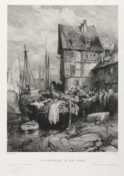六个海军陆战队：港口内部，1833年。 作者 尤金·伊萨贝（Eugene Isabey）