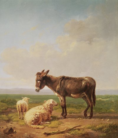 驴和羊，1849年（石油） 作者 Eugene Joseph Verboeckhoven