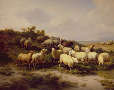 绵羊在海岸，1878年 作者 Eugene Joseph Verboeckhoven