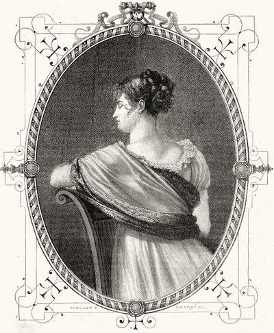 由Antoine Auguste Ernest Hebert（1817-1908）刻的Recamier夫人（1777-1849）的肖像 作者 尤金·约瑟夫·维奥拉特
