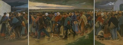 移民（三联）。 1896年 作者 尤金·拉尔曼斯