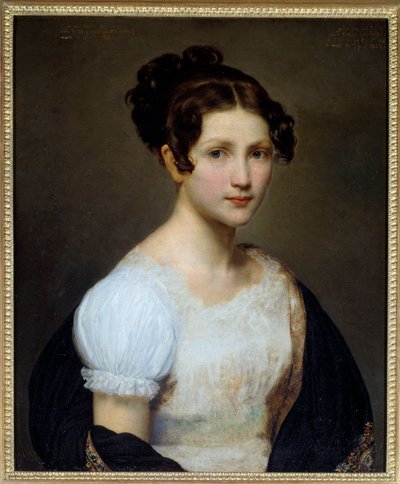 画家的妹妹尤金妮-帕梅拉-拉里维耶（1804-1824 年）的肖像。尤金-拉里维耶（1801-1823 年）的画作 作者 尤金·拉里维埃