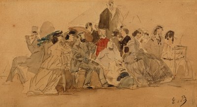 1865年在海滩上度过下午 作者 尤金·路易斯·布丁