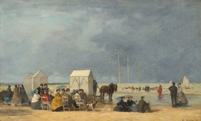 多维尔的沐浴时间，1865年。 作者 尤金·路易斯·布丁