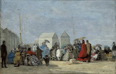 特鲁维尔的海滩风景； 1864年，特鲁维尔的海滩景色 作者 尤金·路易斯·布丁
